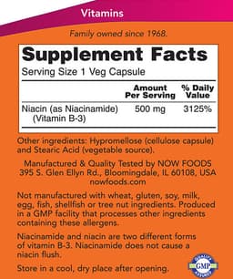 NOW Foods - Niacinamide - 100 Veg Capsules