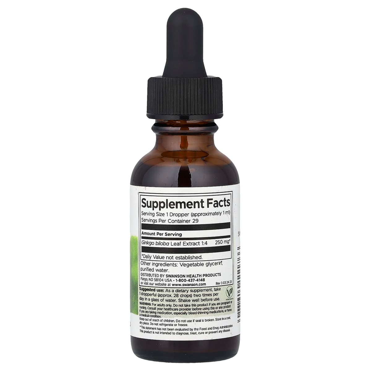 Swanson - Ginkgo Biloba Liquid Extract - 29.6ml
