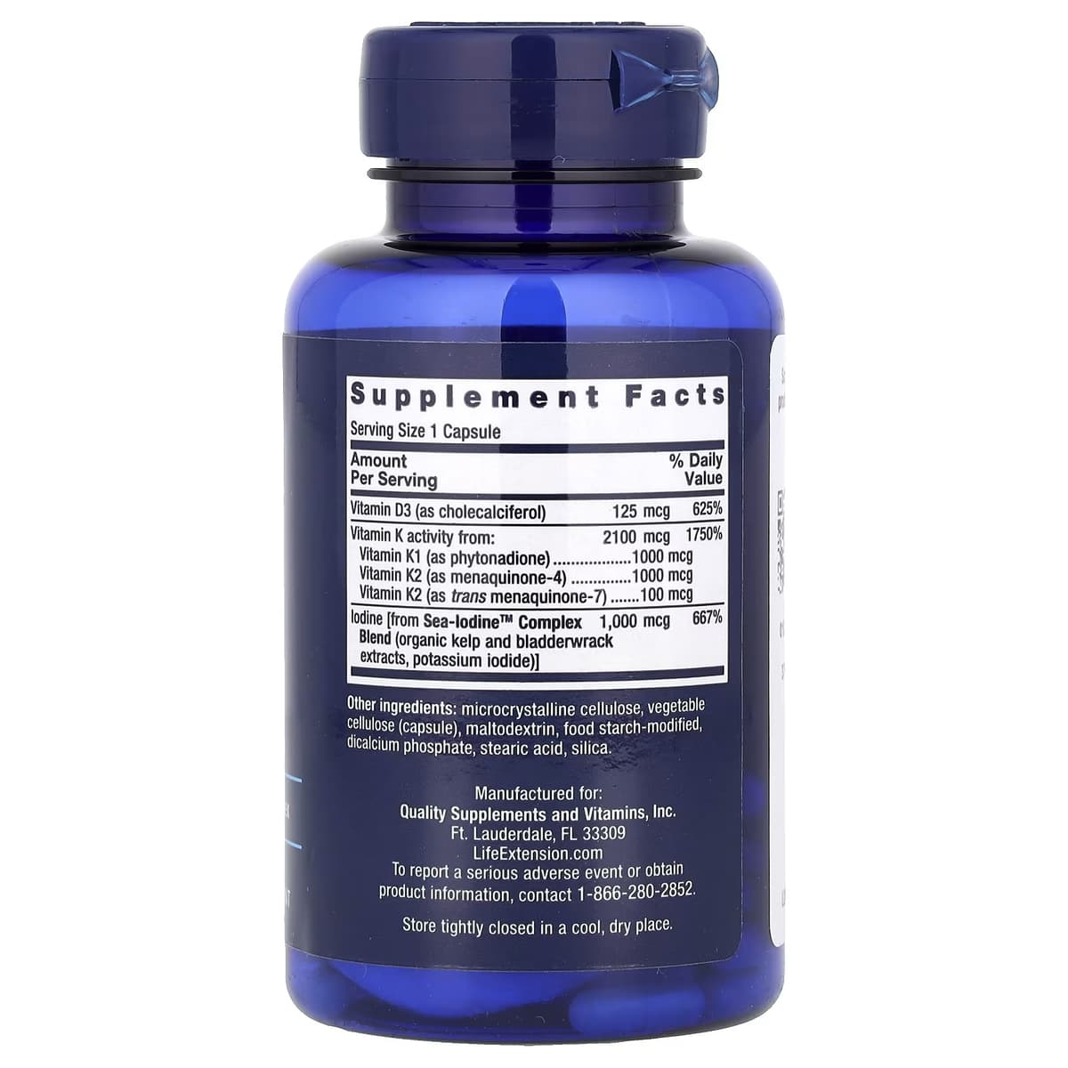 Life Extension - Vitamins D And K With Sea-Iodine - 60 Caps