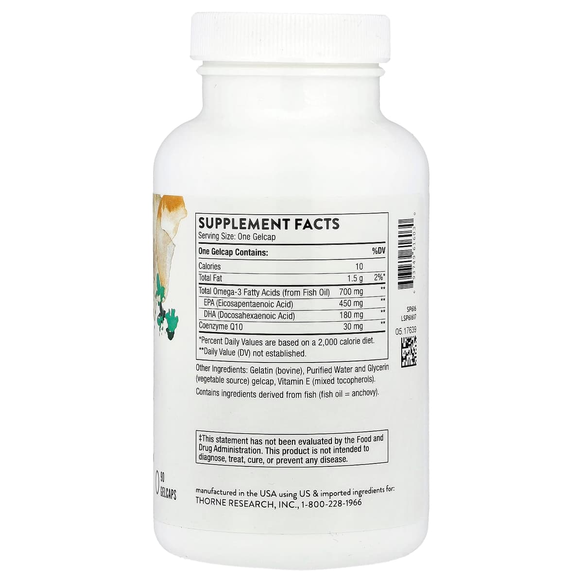 Thorne - Omega-3 med CoQ10 - 90 Kapsler
