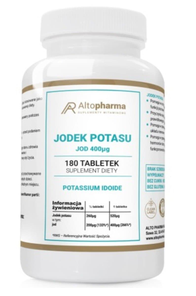 Altopharma - Potassium Iodide - 180 Tablets – Altopharma förpackning