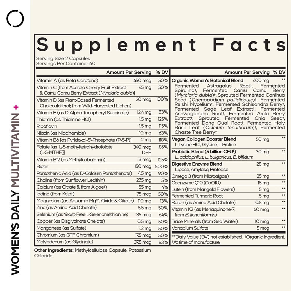 Codeage Kvinders Fermenterede Multivitamin+ - 120 Vcaps - 120 Vegetabilske Kapsler