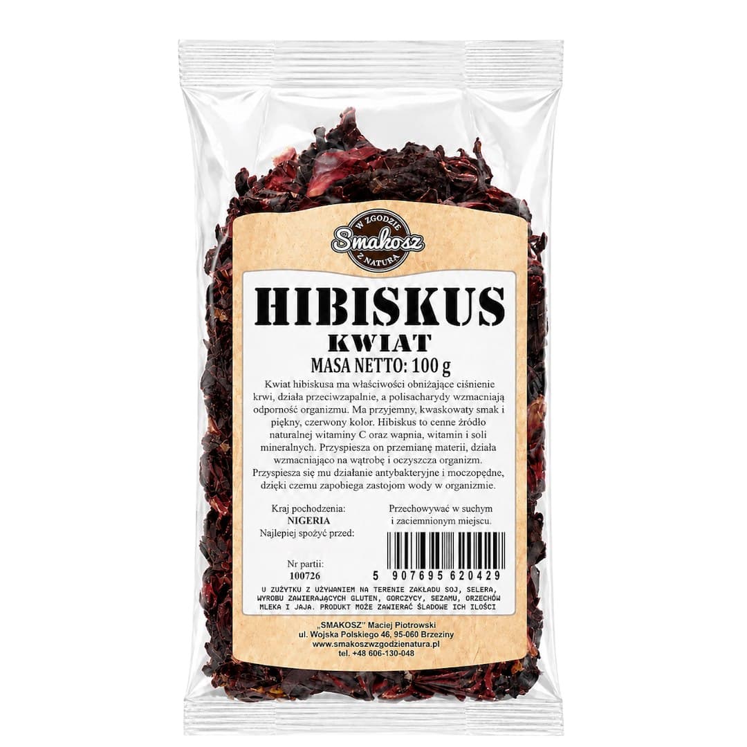 Smakosz - Hibiscus Flower - 100g – Smakosz förpackning