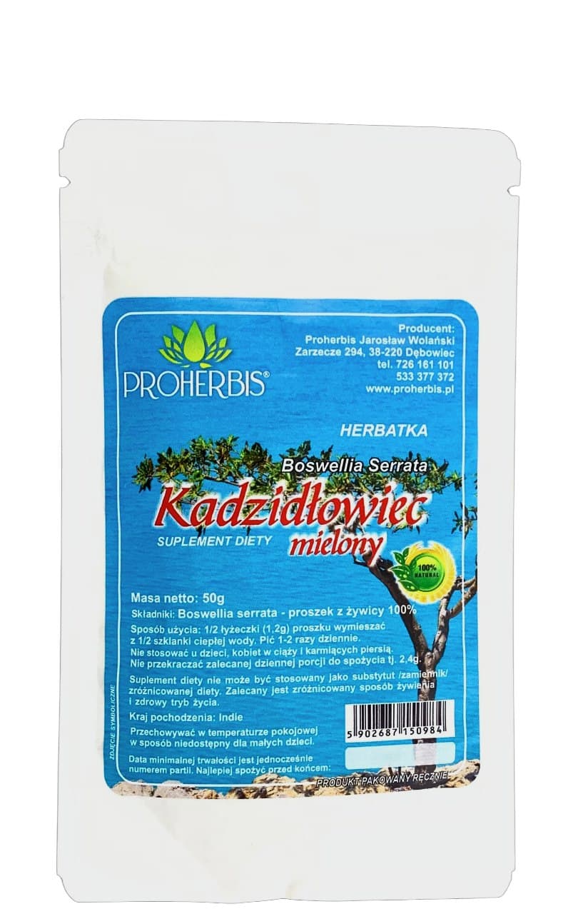 Proherbis - Frankincense Boswellia Serrata Resin Powder 50g – Proherbis förpackning