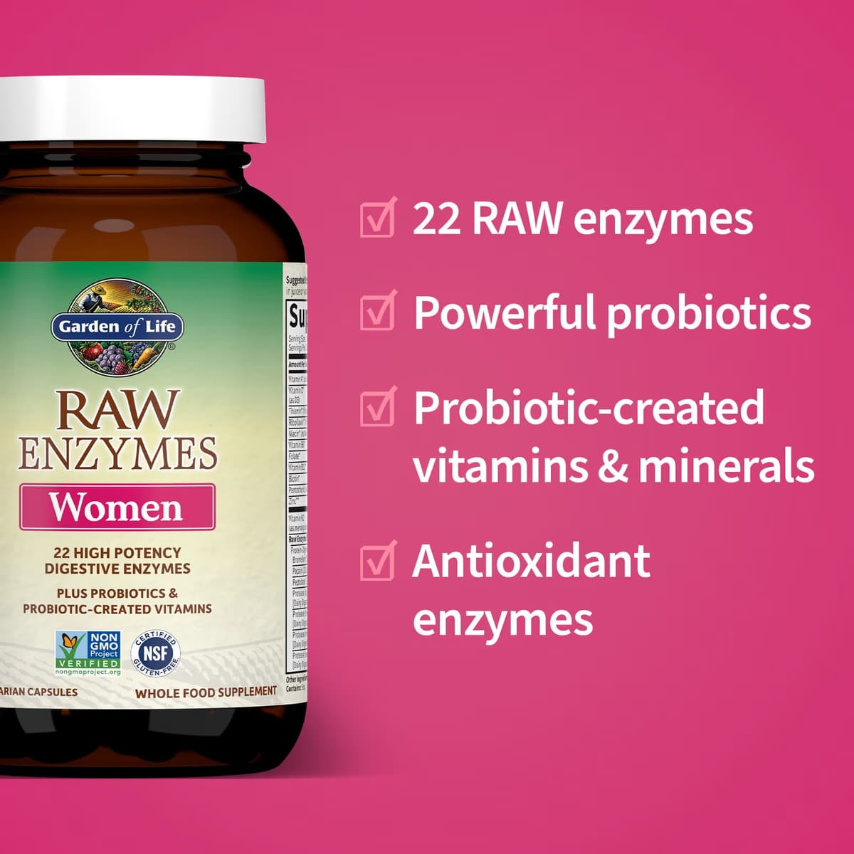 Garden Of Life - Raw Enzymes Women - 90 Vegetarian Capsules