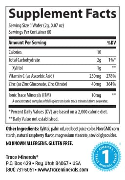 Trace Minerals Zinc + Vitamin C Gummies - Raspberry - 60 Gummies