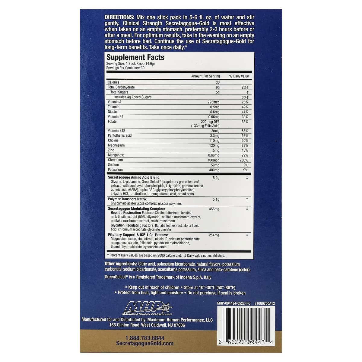 MHP - Secretagogue Gold Clinical Strength - 30 Packs