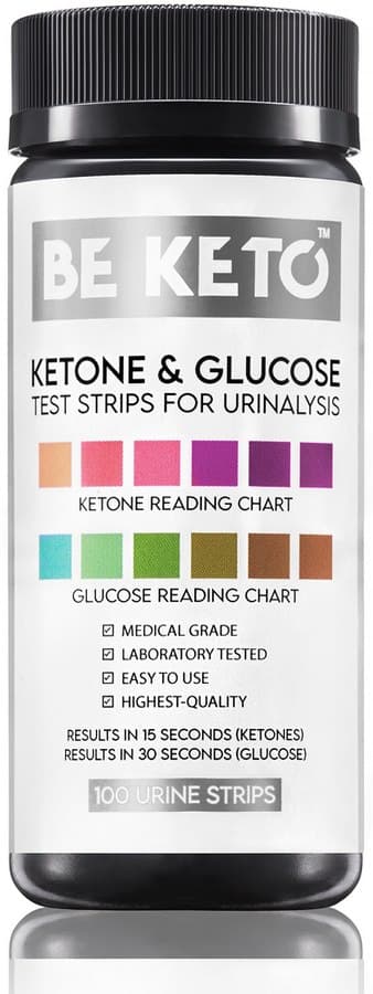 BE KETO - Ketone & Glucose Test Strips - 100 Strips – BE KETO förpackning