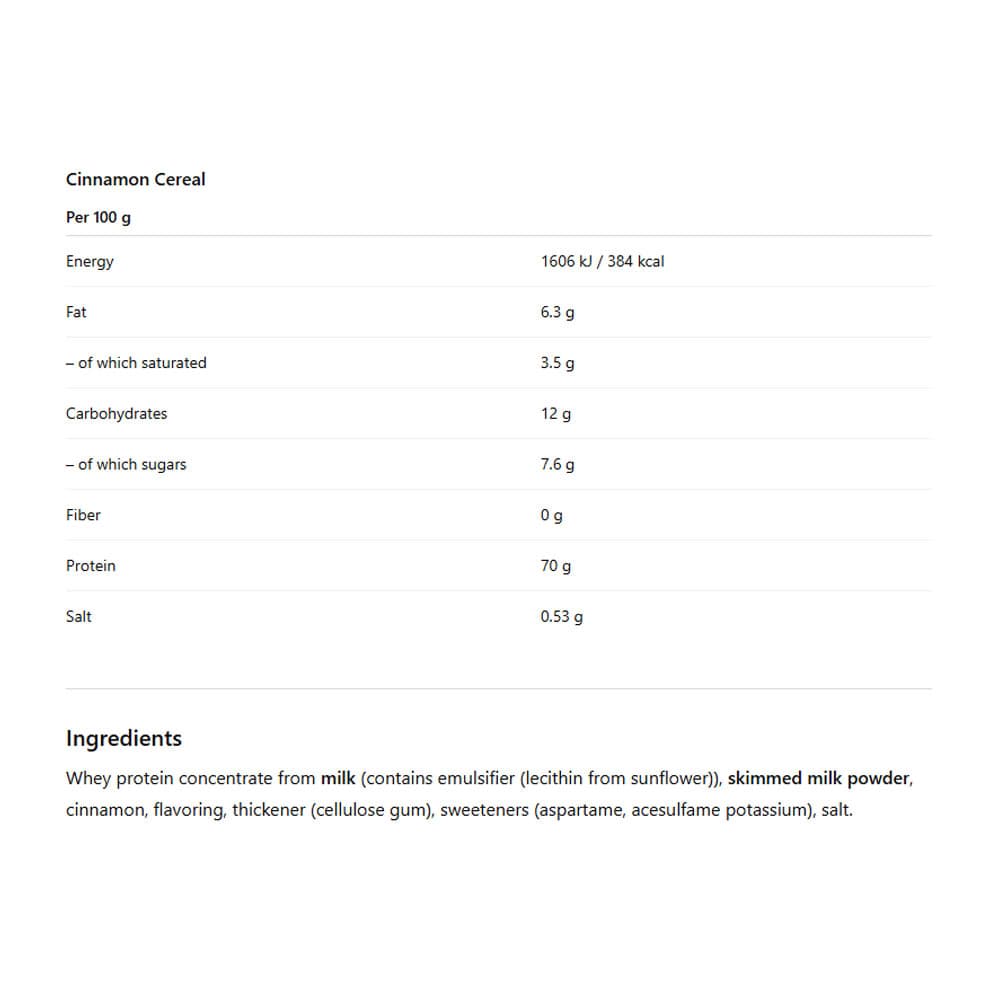 Wispy - Whey Protein Cinnamon Cereal Milk - 1000g