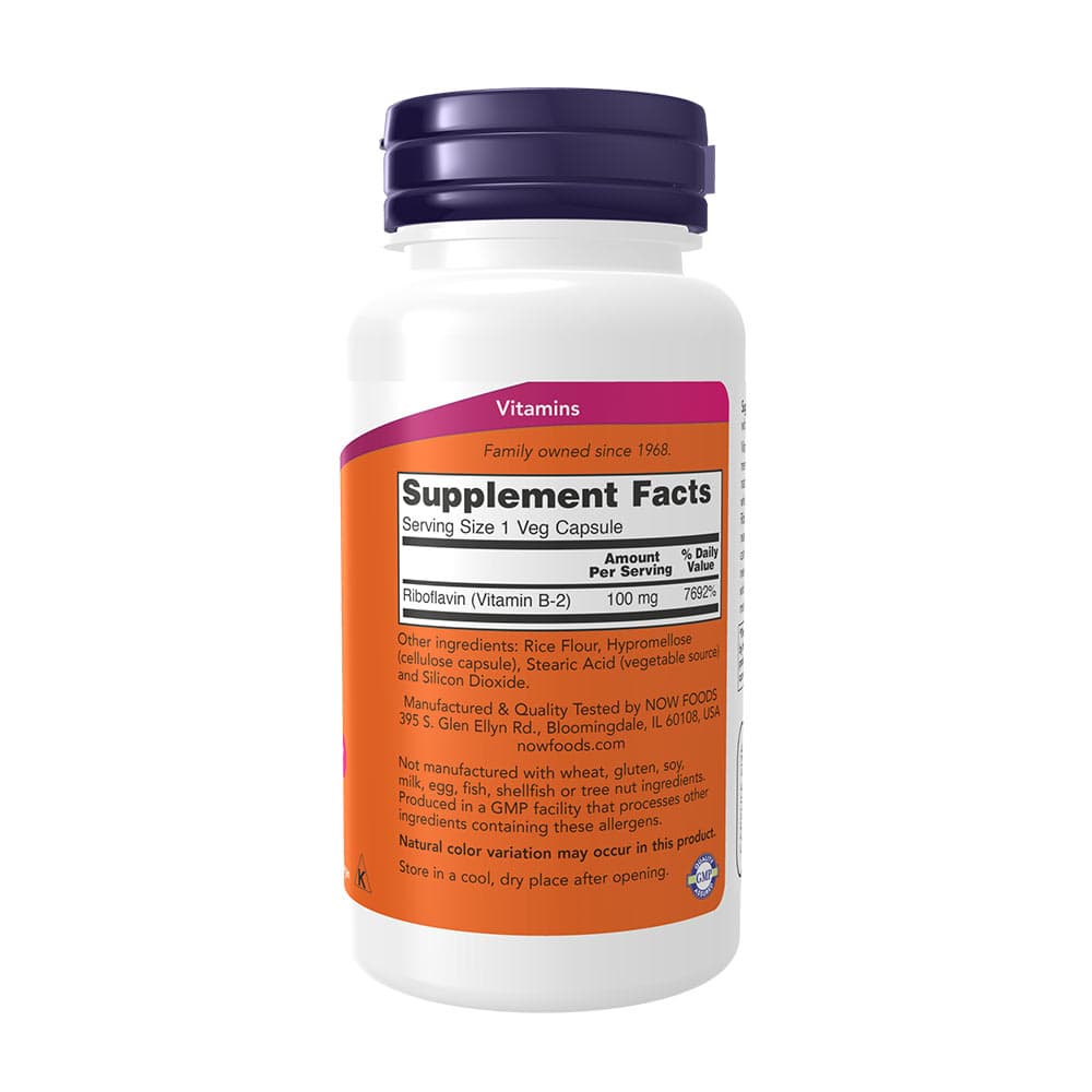 NOW Foods - Vitamin B-2 Riboflavin - 100 Veg Capsules