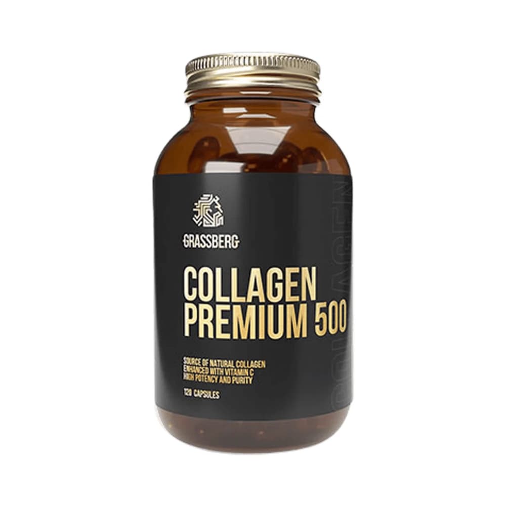 Grassberg - Collagen Premium 500 - Unflavoured - 100 capsules – Grassberg förpackning