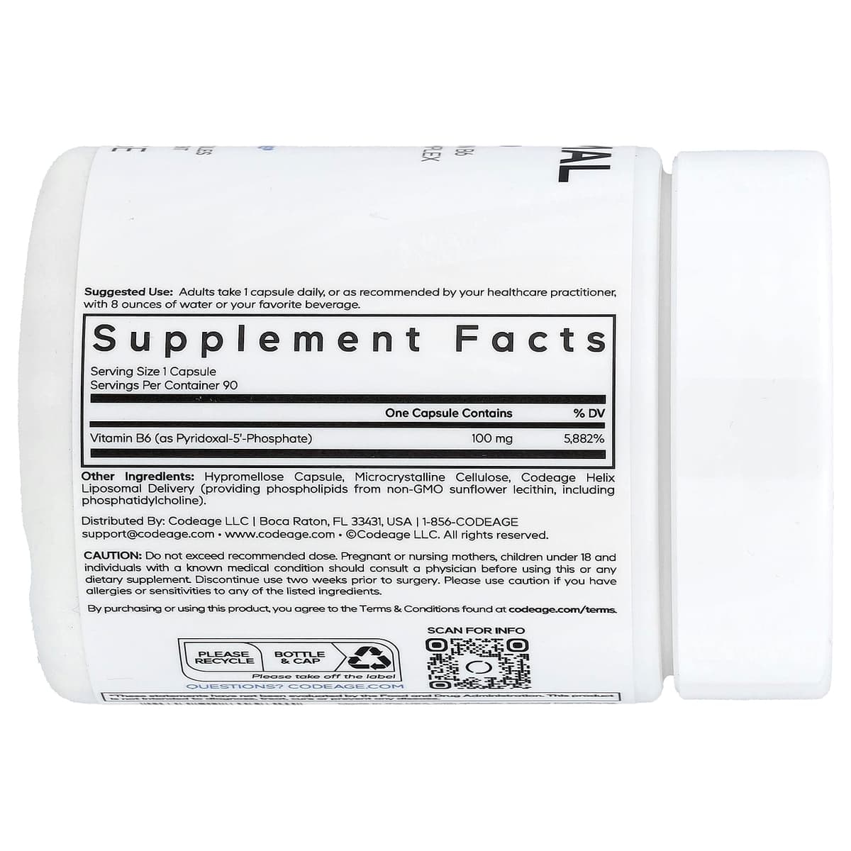 Codeage Liposomal P5P - 90 Vcaps - 90 Vegetable Caps