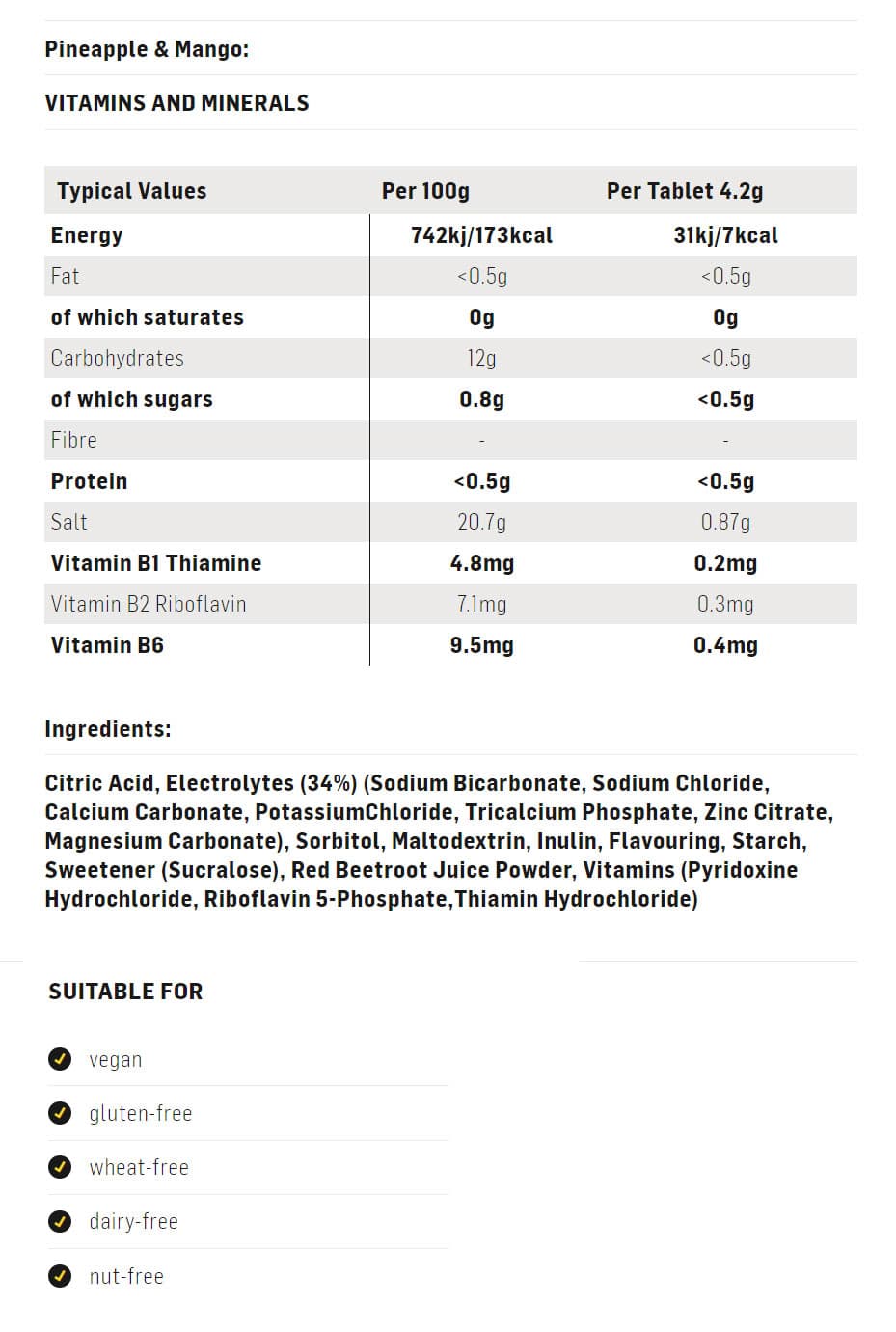 Science In Sport - Pineapple Mango - 20 Tabs (20 X 4.3g)