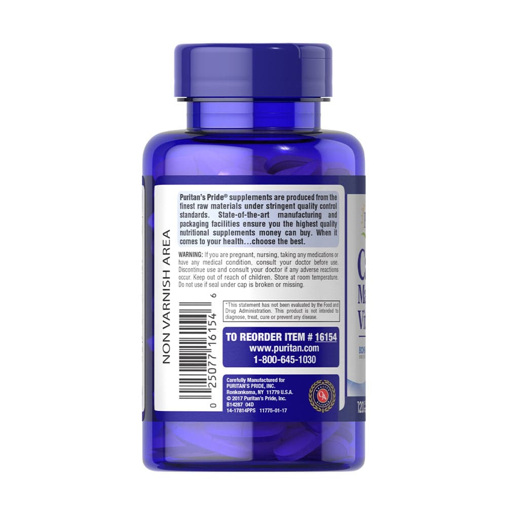 Puritan's Pride - Calcium Magnesium med Vitamin D - 120 Kapsler