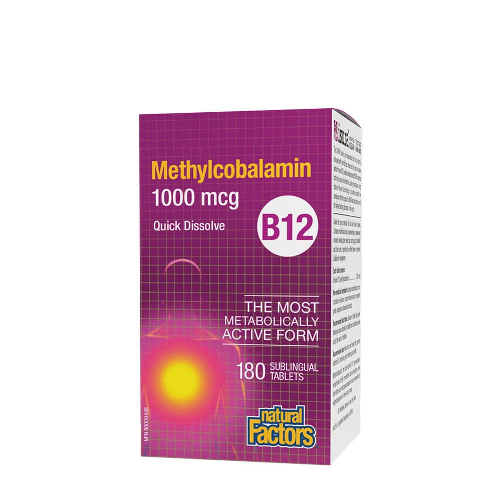 Natural Factors - B12 Methylcobalamin 1000mcg – Natural Factors förpackning