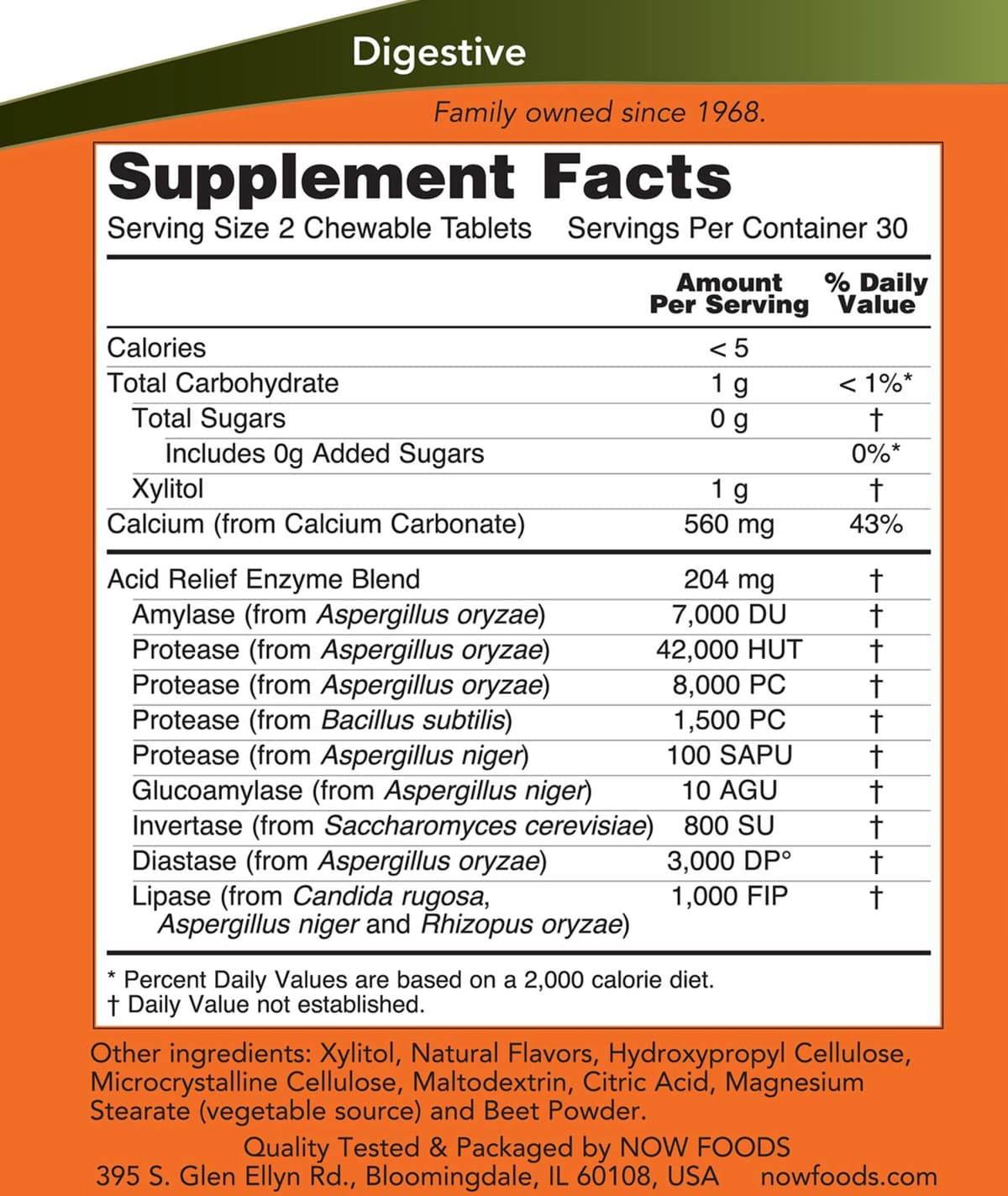 NOW Foods - Acid Relief With Enzymes - 60 Gummies (KORT DATUM 2026-11-30)