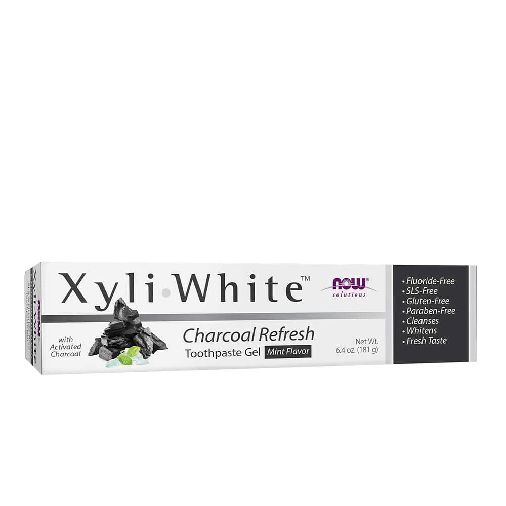 NOW Foods - Xyli·White Charcoal Refresh Toothpaste Gel - 181g – NOW Foods förpackning