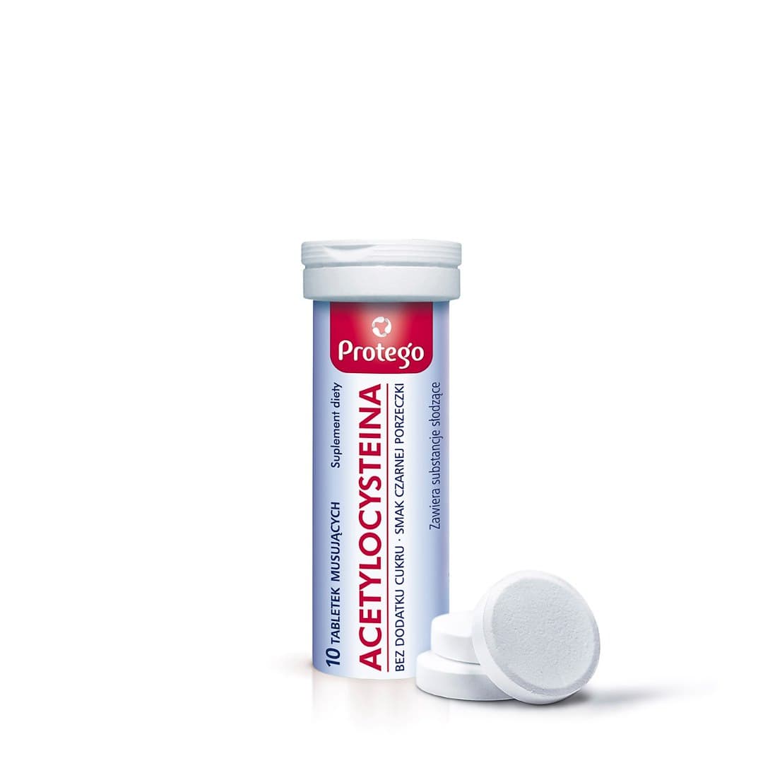 Protego - Acetylcysteine - 10 tablets – Protego förpackning