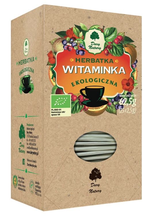 Dary Natury Organic Herbal Tea With Vitamins – Dary Natury förpackning