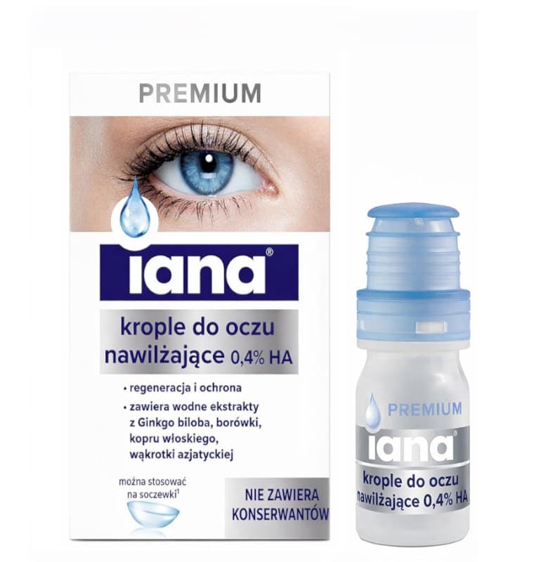 Iana - Premium Eye Drops Moisturizing Preservative-Free 10ml – Iana förpackning