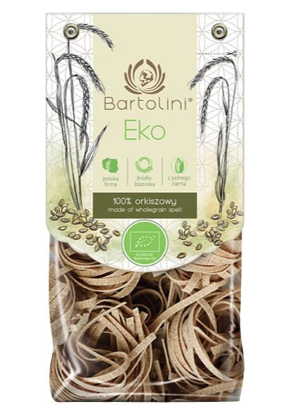 Bartolini - Wholegrain Spelt Pasta Nests (Fettuccine) ORGANIC 250g – Bartolini förpackning