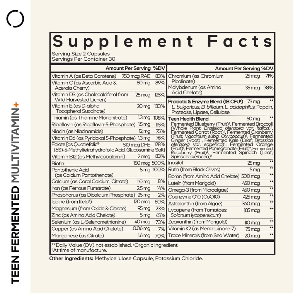 Codeage Teen'S Fermenteret Multivitamin+ - 60 Vcaps - 60 Vegetabilske Kapsler