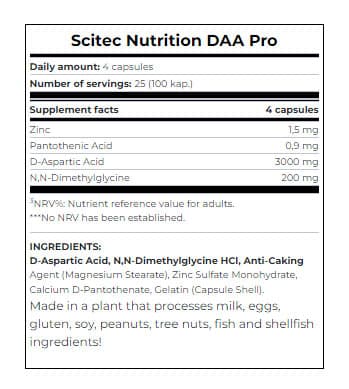 Scitec Nutrition - DAA Pro - 100 kapsler
