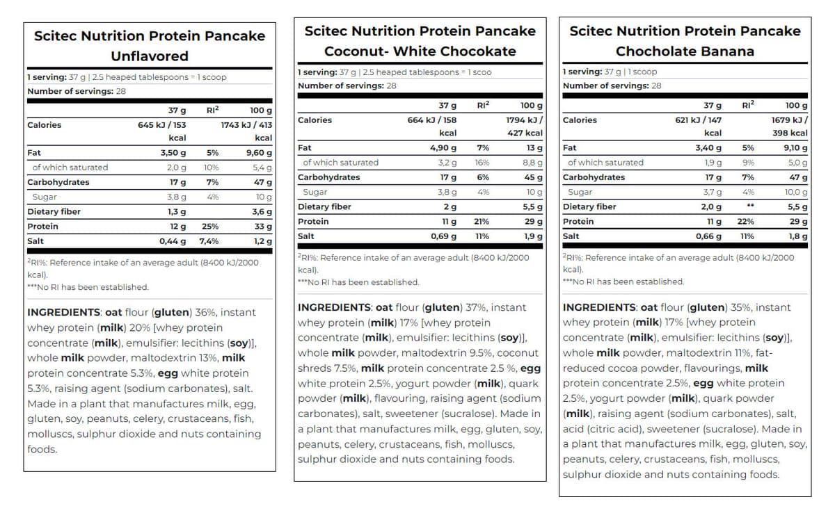Scitec Nutrition - Protein Pancake Mix - Plain - 1036g