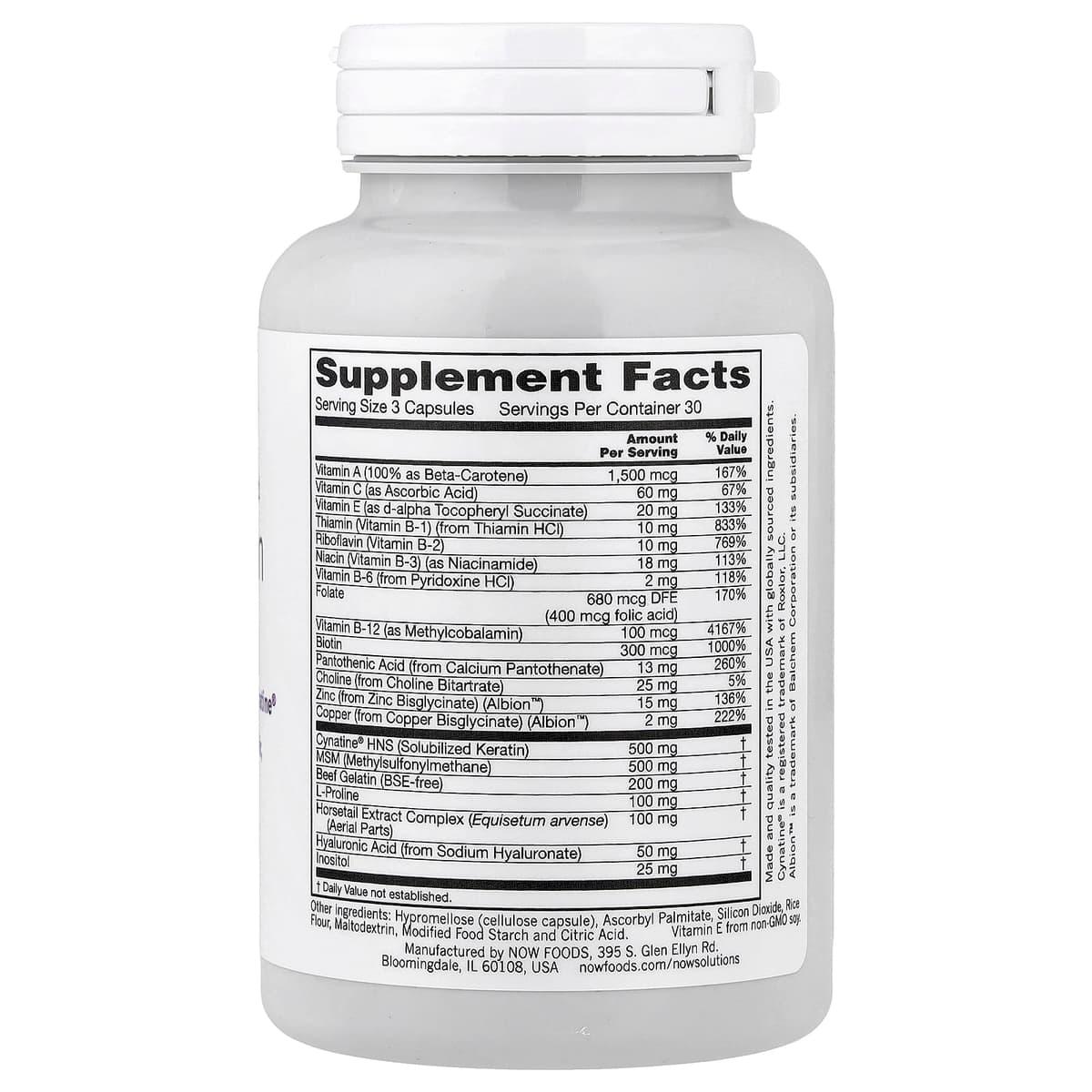 NOW Foods - Hiukset, iho ja kynnet - 90 Vcaps