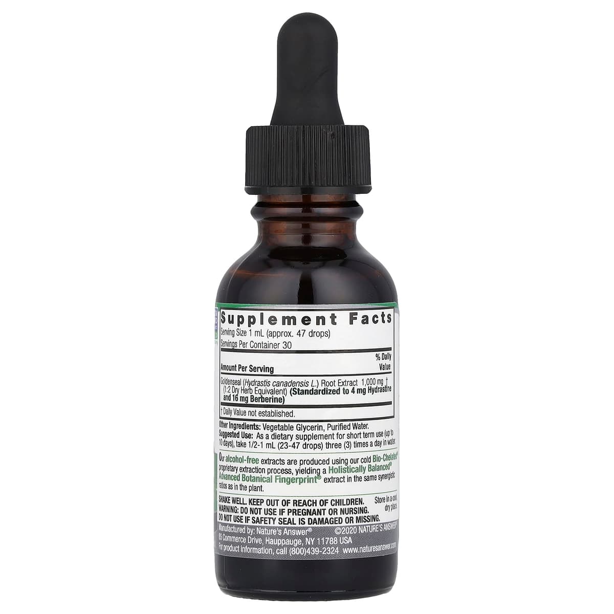 Nature's Answer - Standardisoitu nesteuute Goldenseal-juurta - 1 fl oz