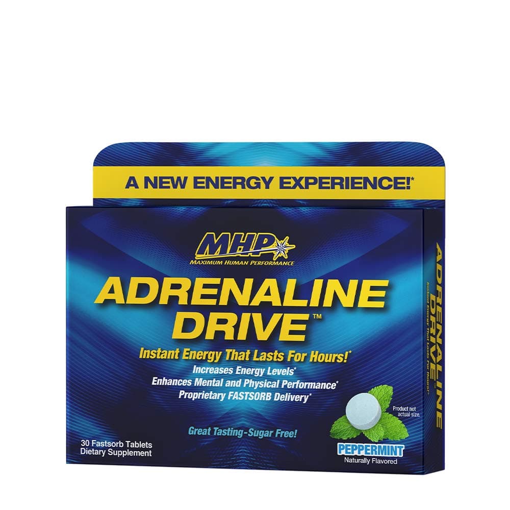 MHP - Adrenaline Drive - Fast Acting Energy Mint - 30 Tabs – MHP förpackning