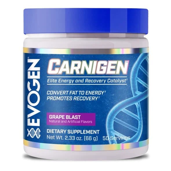Evogen - Carnitine Powder, Grape - 66g – Evogen förpackning