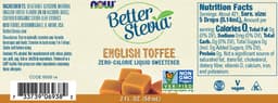 NOW Foods - Better Stevia Liquid, English Toffee - 59ml
