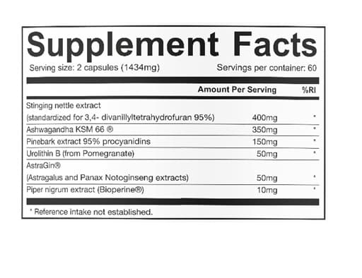 Dedicated - Sort peberekstrakt BioPerine, brændenælderodsekstrakt og Ashwagandha-ekstrakt KSM-66 - 120 kapsler