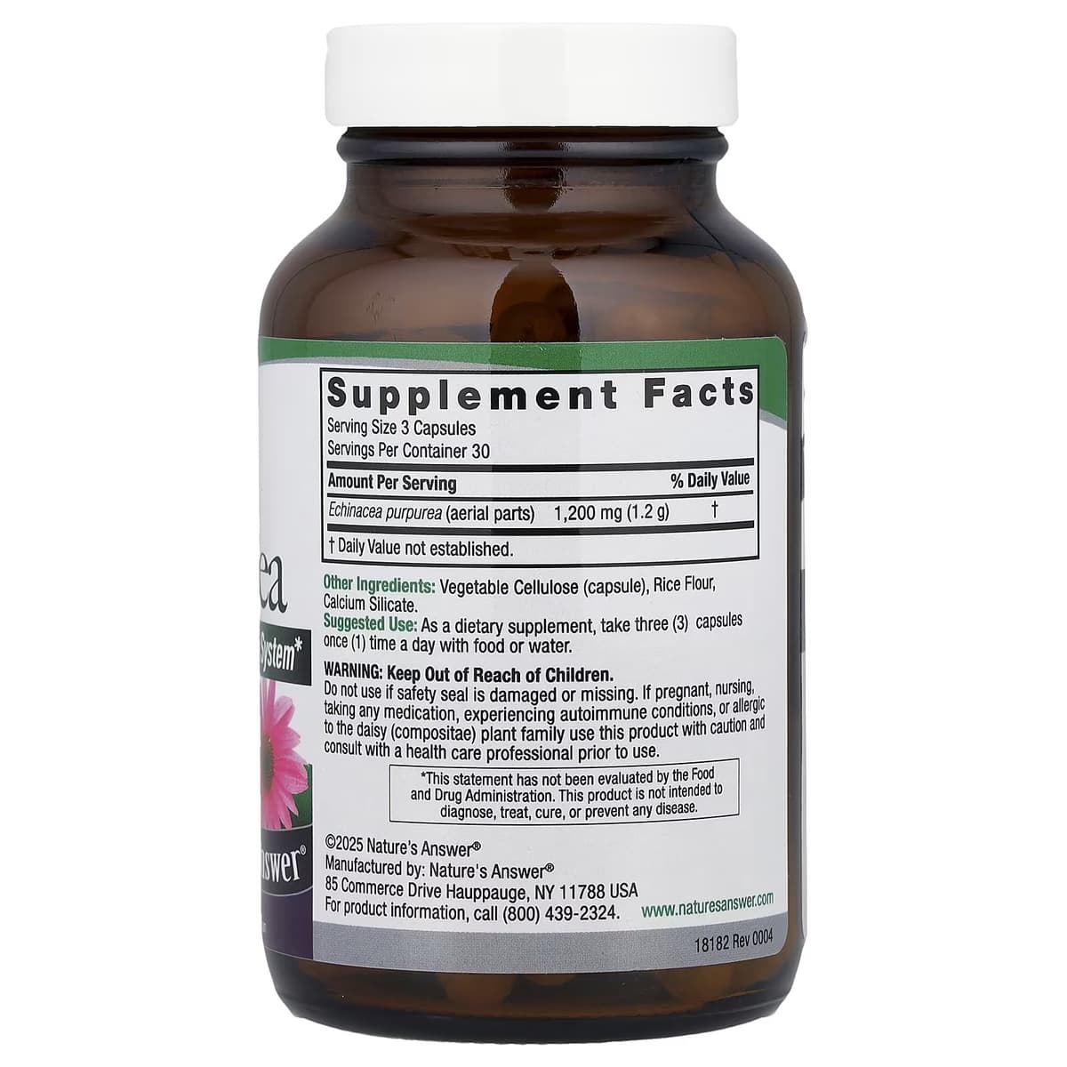 Nature's Answer - Echinacea Herb - 90 Vcaps