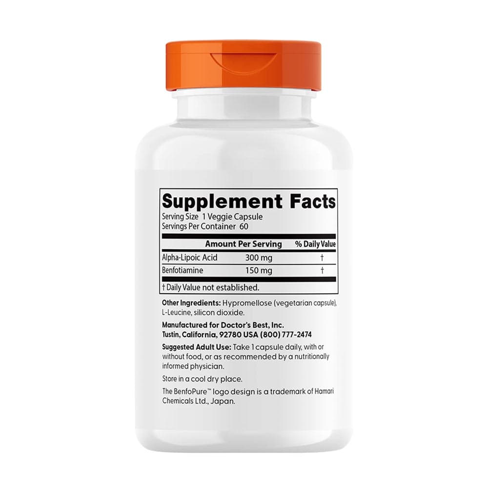 Doctor's Best - Benfotiamiini 150 + Alfa-Lipoiinihappo 300 - 60 Vcaps