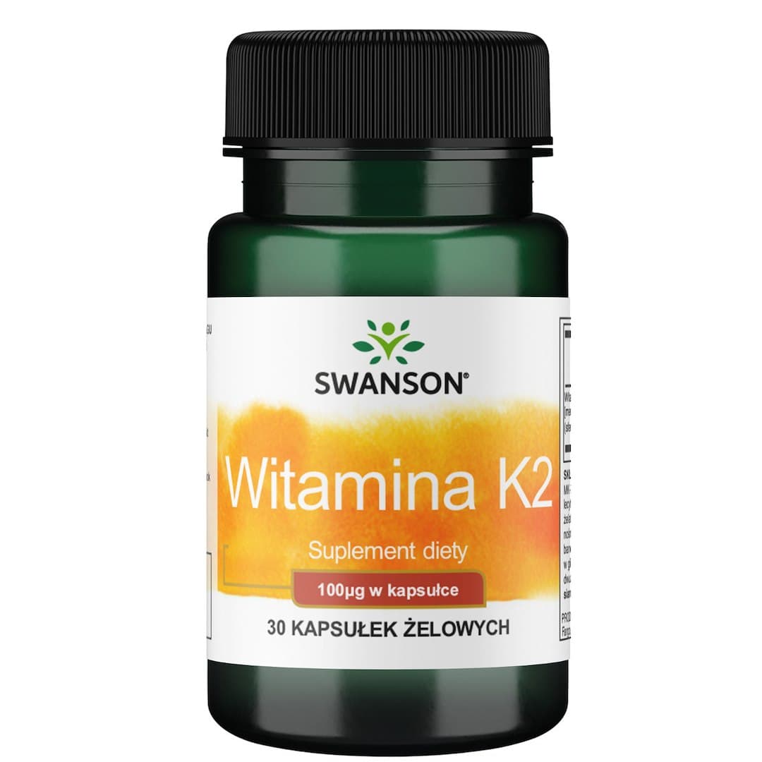 Swanson - Natural Vitamin K2 - 100mcg, 30 Sgels – Swanson förpackning