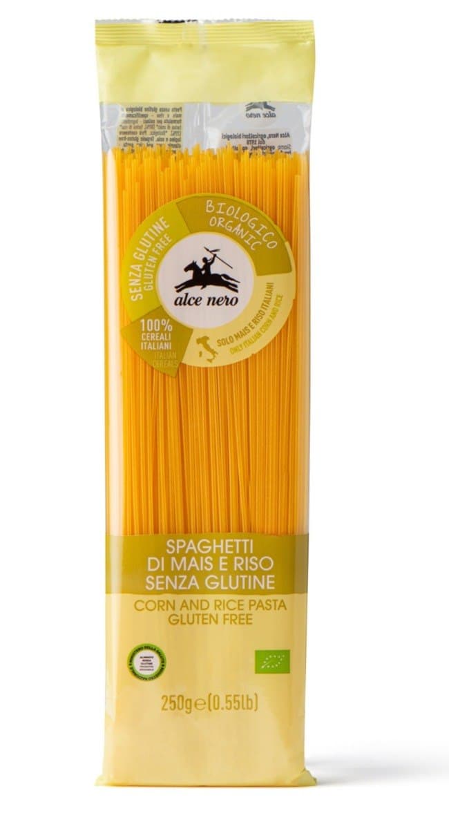 Alce Nero - Corn and Rice Spaghetti Gluten Free - 250g – Alce Nero förpackning