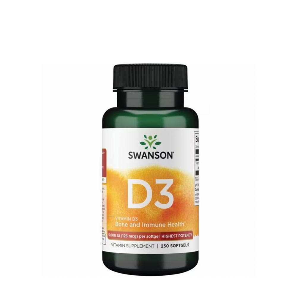 Swanson - D-vitamiini D3 5000 IU - 250 Sgels