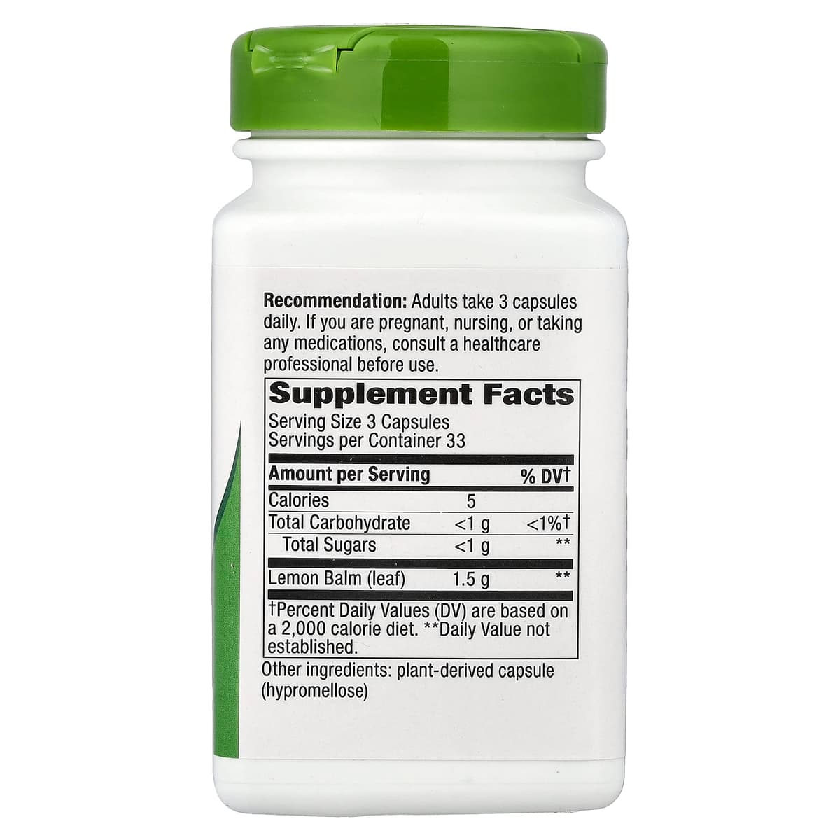 Nature's Way - Melissa Lemon Balm Leaf - 100 Vcaps