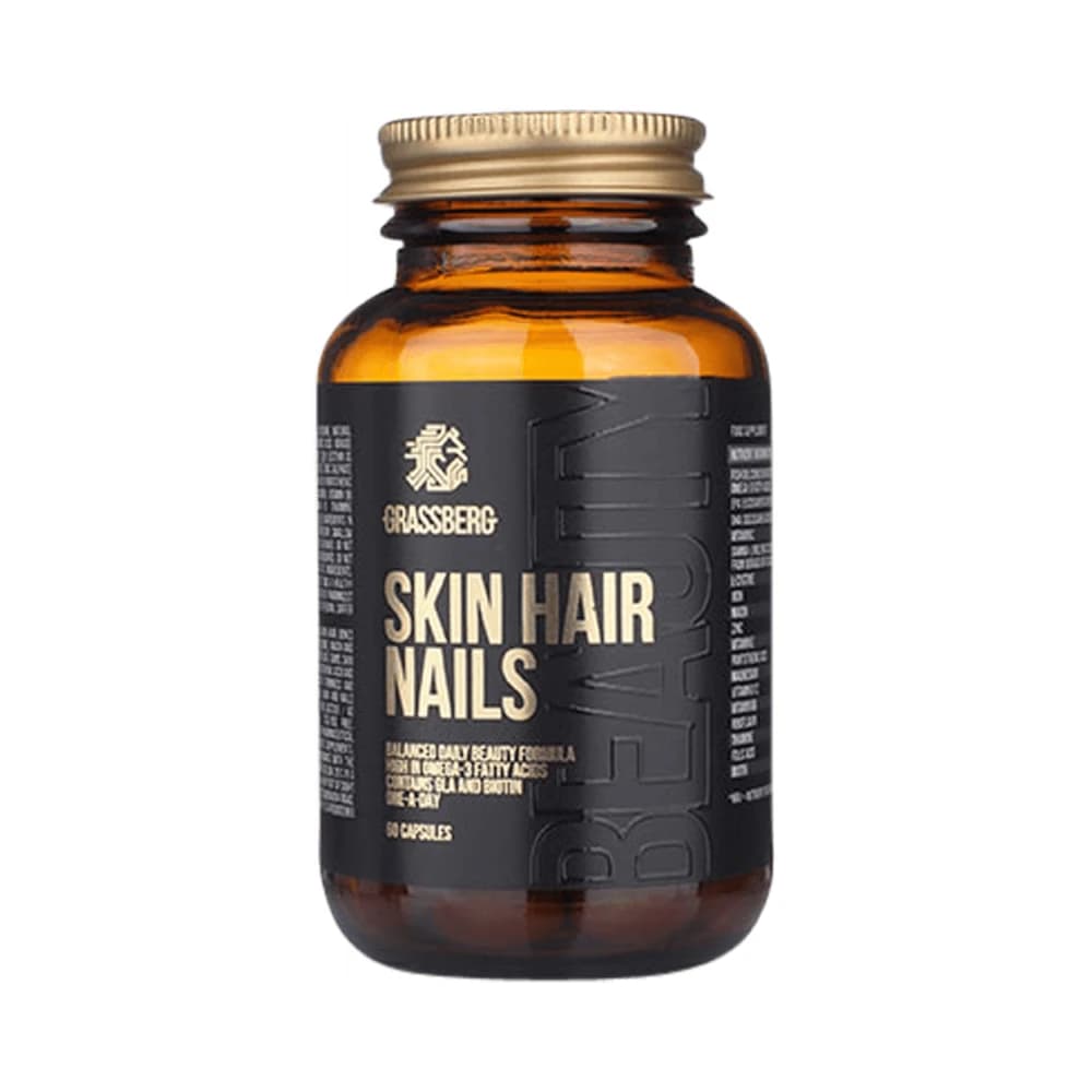 Grassberg - Skin Hair Nails - Unflavoured - 60 capsules – Grassberg förpackning