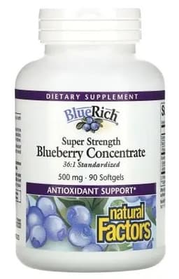 Natural Factors - Super Strength Blueberry Concentrate - 500mg