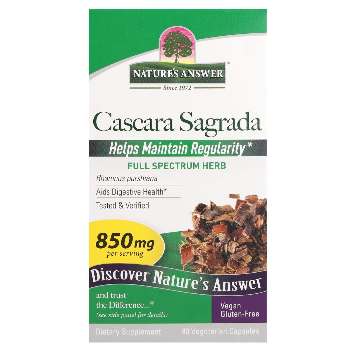 Natures Answer Cascara Sagrada Bark - 90 Vcaps
