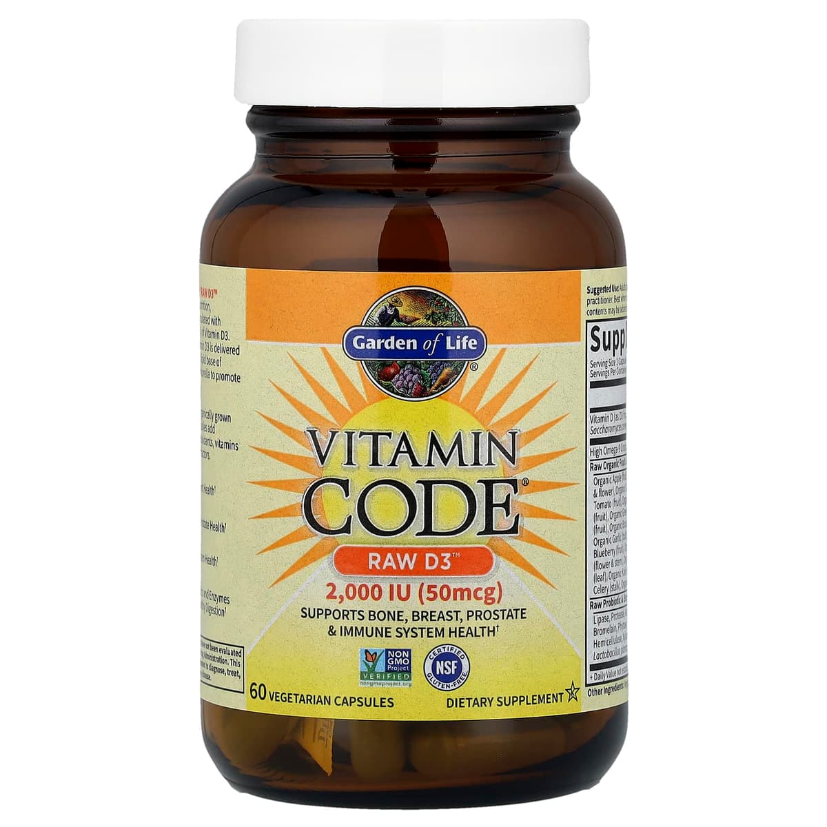 Garden Of Life - Vitamin Code Raw D3 - 60 Vcaps (KORT DATUM 2026-10-30)
