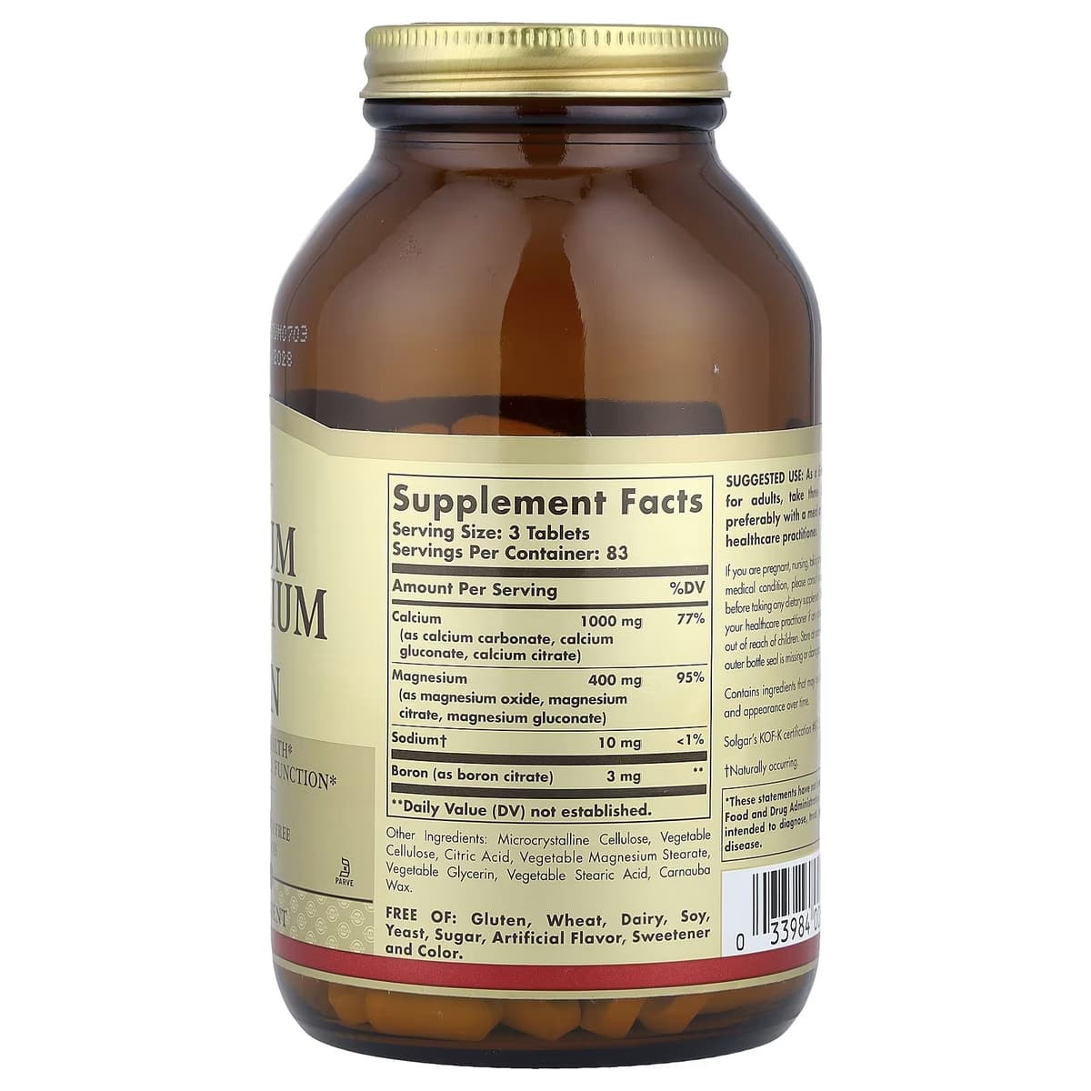 Solgar - Calcium Magnesium Plus Zinc - 250 Tabs
