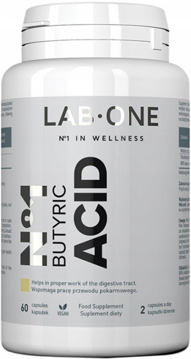 LAB ONE - Butyric Acid - 60 Caps – LAB ONE förpackning