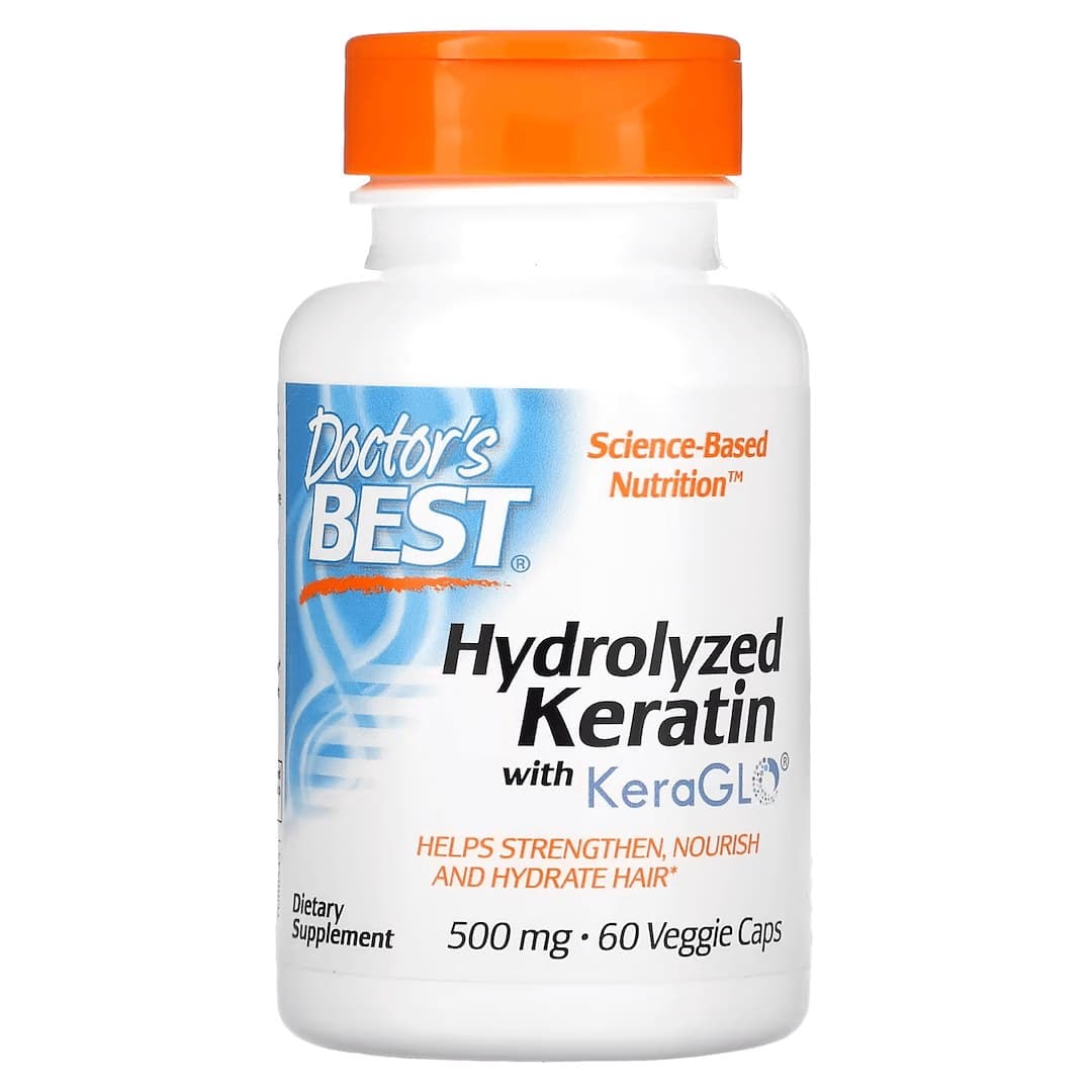 Doctor's Best - Hydrolyzed Keratin, 500mg - 60 Vcaps – Doctor's Best förpackning