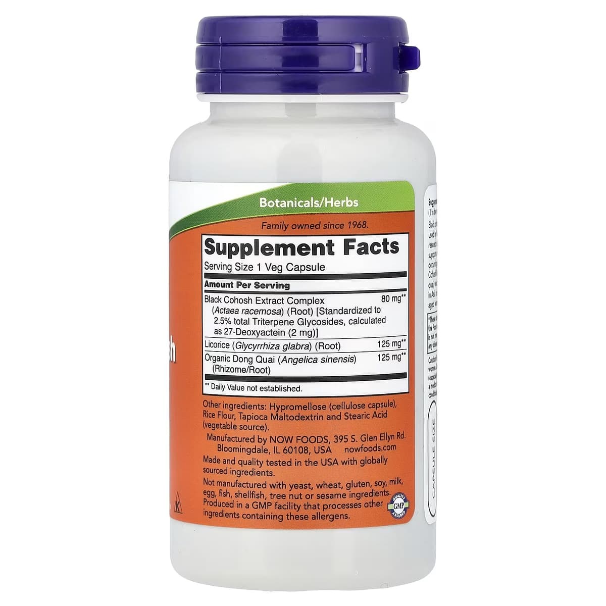 NOW Foods - Black Cohosh Root - 90 Veg Capsules