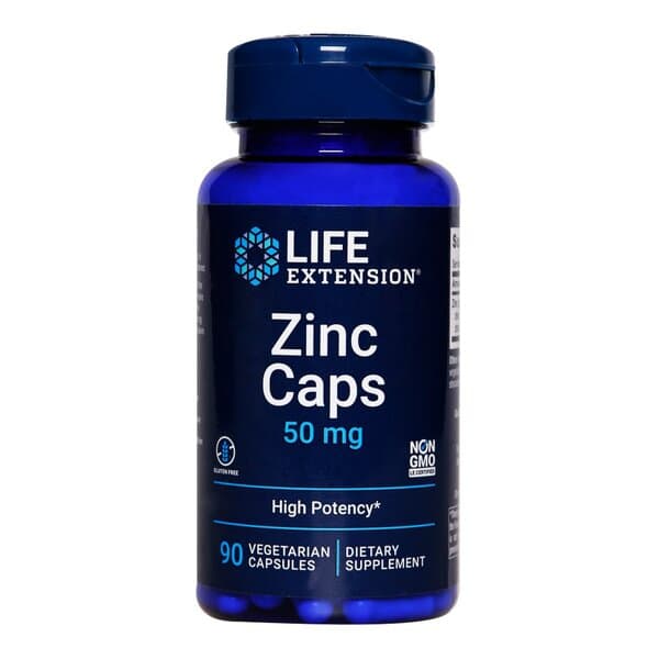Life Extension - Zinc Caps, 50mg - 90 Vcaps – Life Extension förpackning