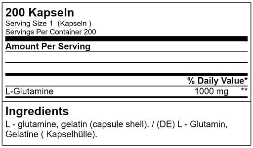 GN Genetic Nutrition - Glutamiini - 200 kapselia